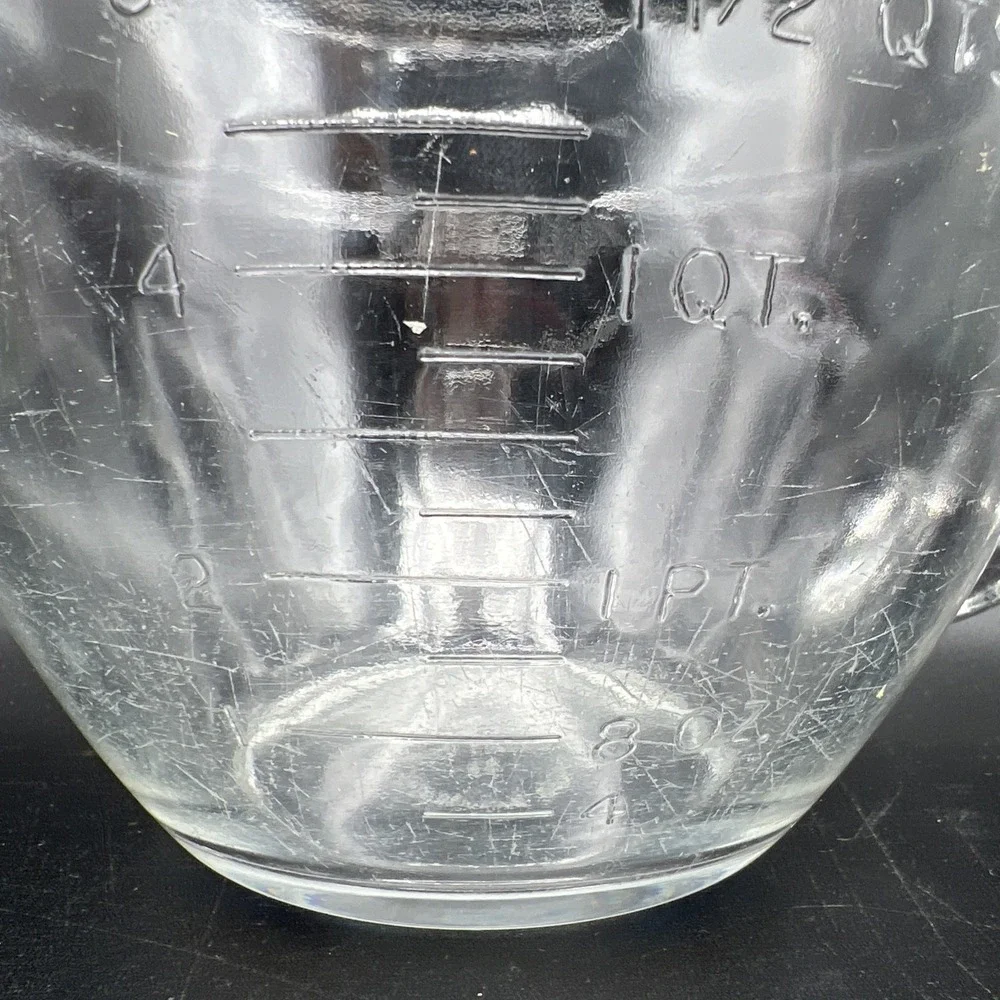 ANCHOR HOCKING 8 Cup 2 Qt Glass Measuring Cup Batter Bowl ‎ With Lip Spout